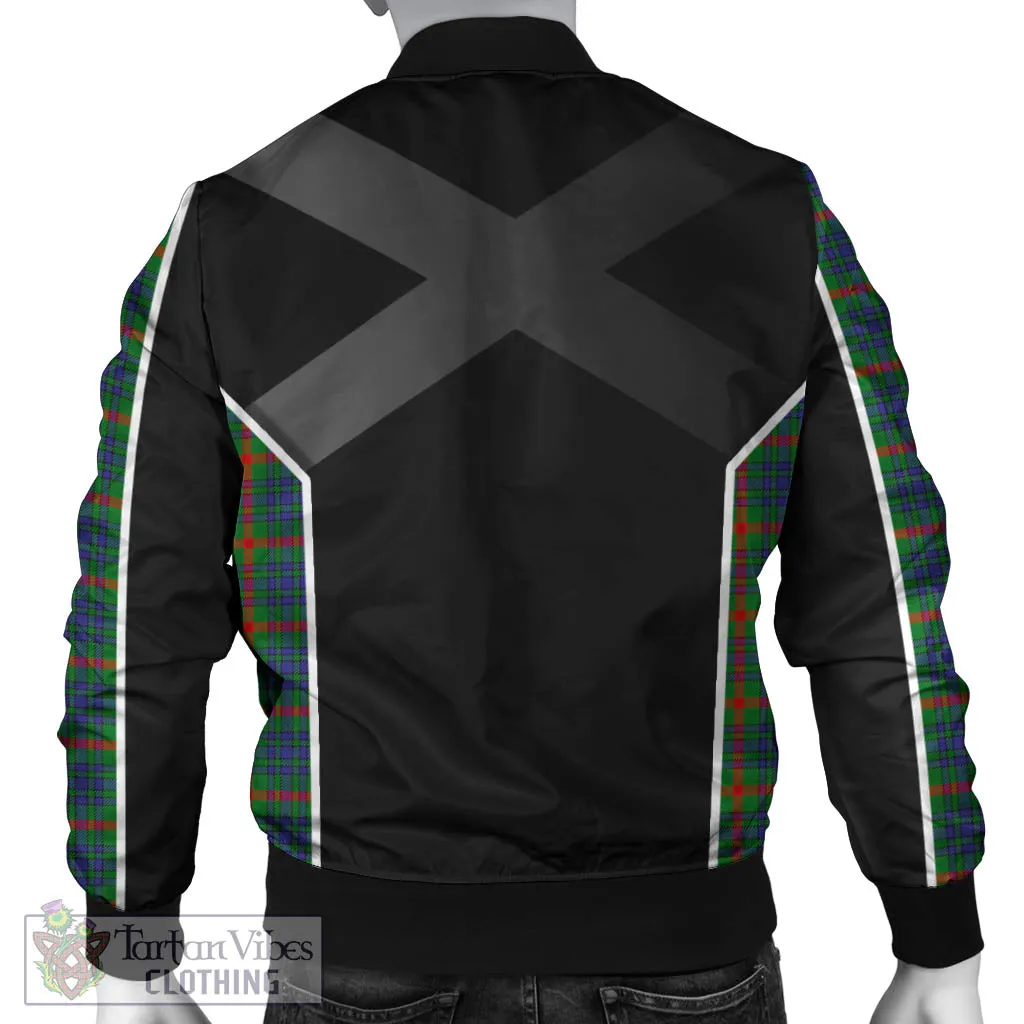 Aiton Tartan Bomber Jacket with Family Crest and Scottish Thistle Vibes Sport Style