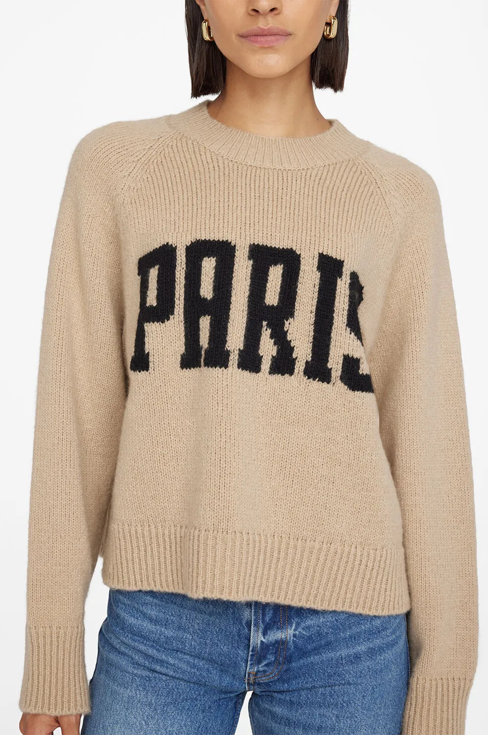 Anine Bing - Kendrick Sweater University of Paris in Light Camel