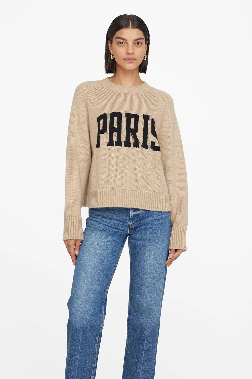 Anine Bing - Kendrick Sweater University of Paris in Light Camel