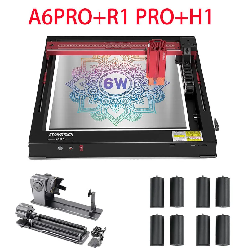 ATOMSTACK A6 Pro Laser Engraver for Beginners, Unibody Frame No Assembly Required, 6W Output Power Laser Engraving and Cutting Machine, Higher Accuracy Laser Cutter for Wood, Acrylic, Leather, etc.