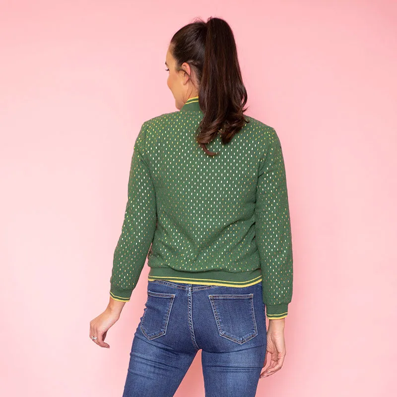 Bonnie Polka Dot Bomber (Forrest Green)