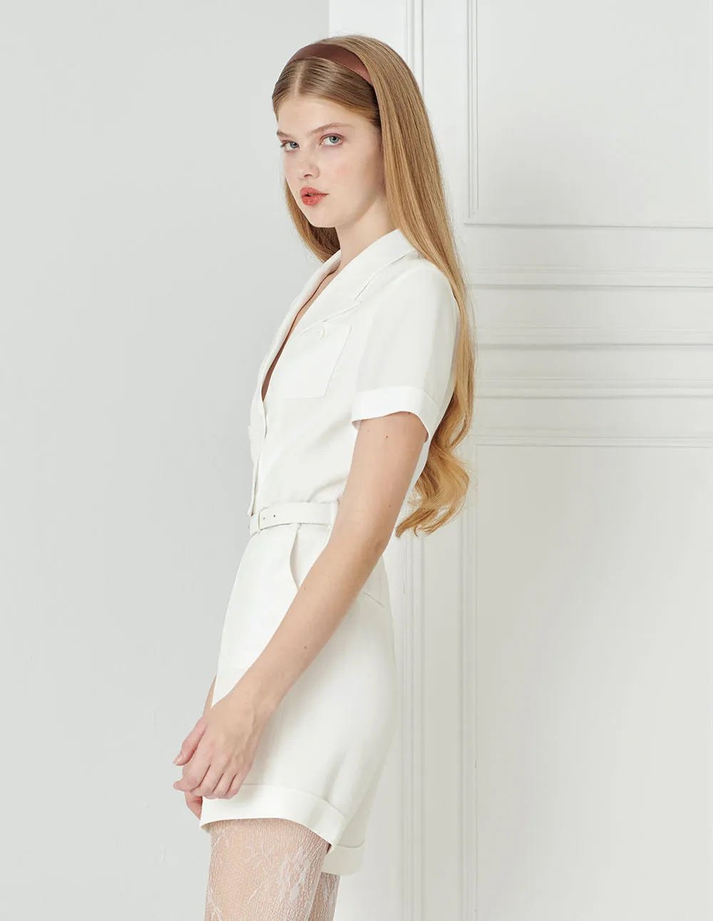 BORA AKSU Acetate Elegant Blazer Collar Jumpsuit