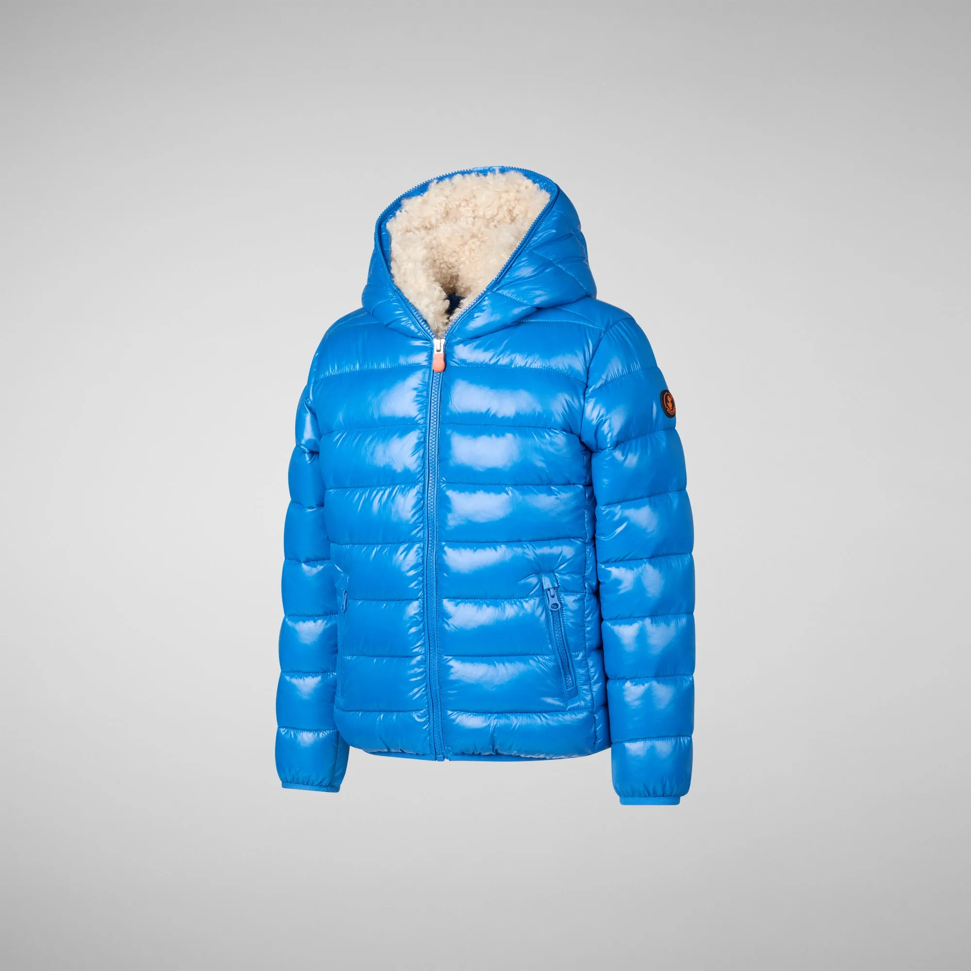 Boys' animal free puffer jacket Gavin in blue berry