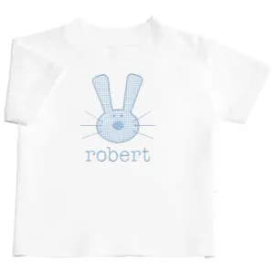 Bunny Seersucker Checks Appliquéd Boys Tee
