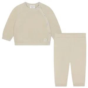 Carrement Beau Stone Knit Cardigan and Pant Set