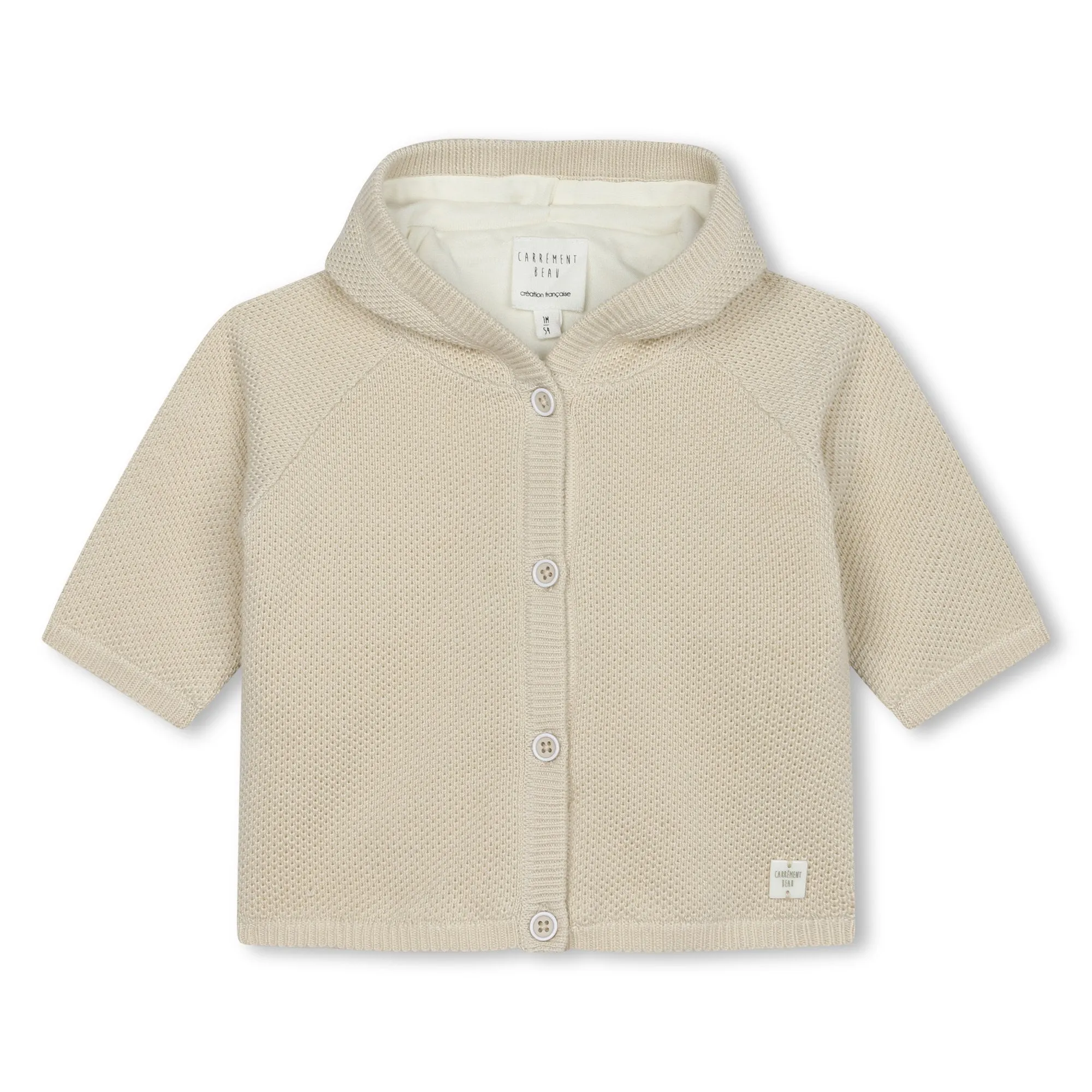 Carrement Beau Stone Knit Hooded Jacket