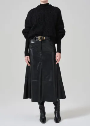 Cassia Leather Skirt in Black