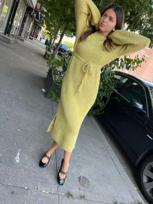 Chartreuse sweater dress
