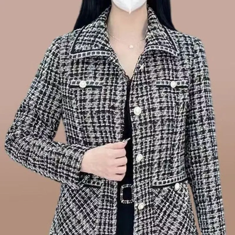 Elegant Gift For Her Women's Houndstooth Print Blazer