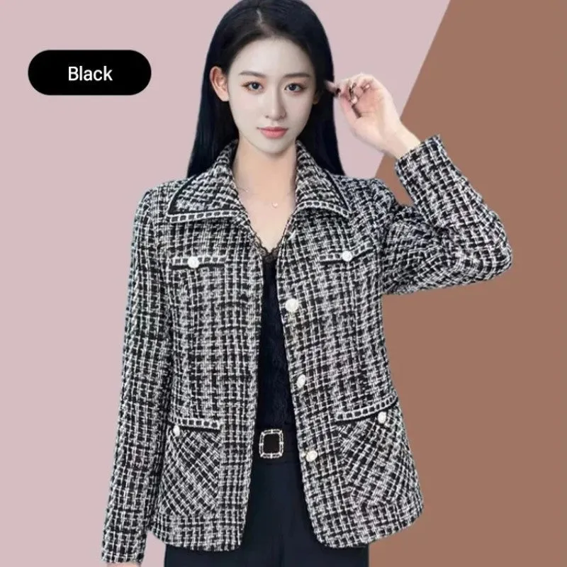 Elegant Gift For Her Women's Houndstooth Print Blazer