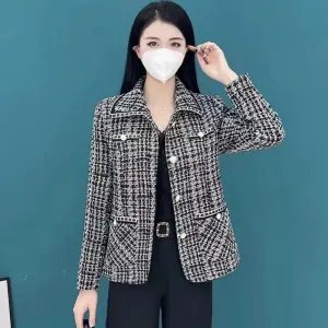 Elegant Gift For Her Women's Houndstooth Print Blazer