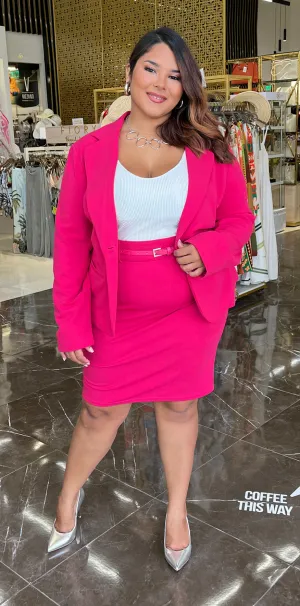 Fucshia Pencil Skirt