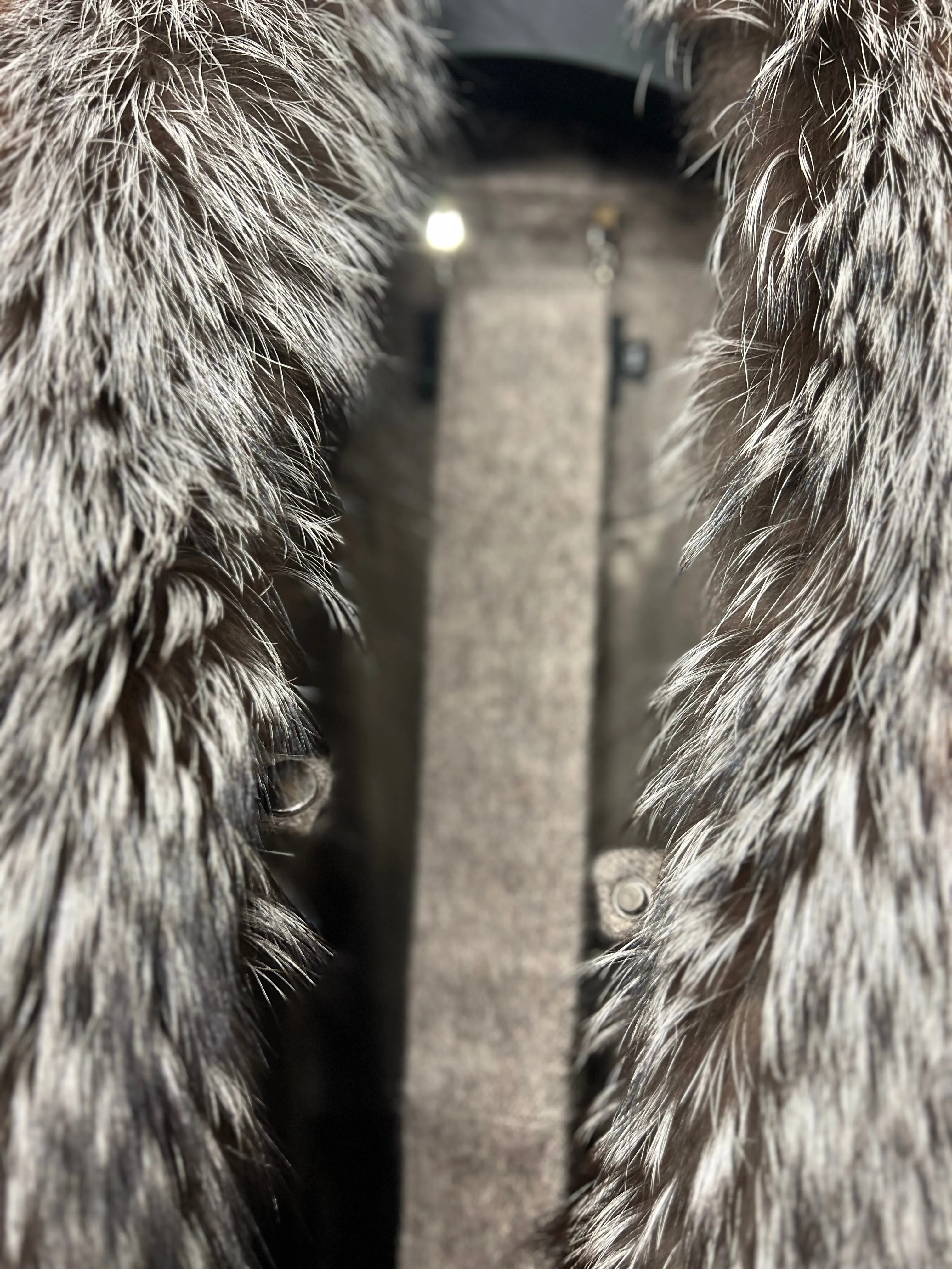 Genuine Silver Fox Pure Wool Coat