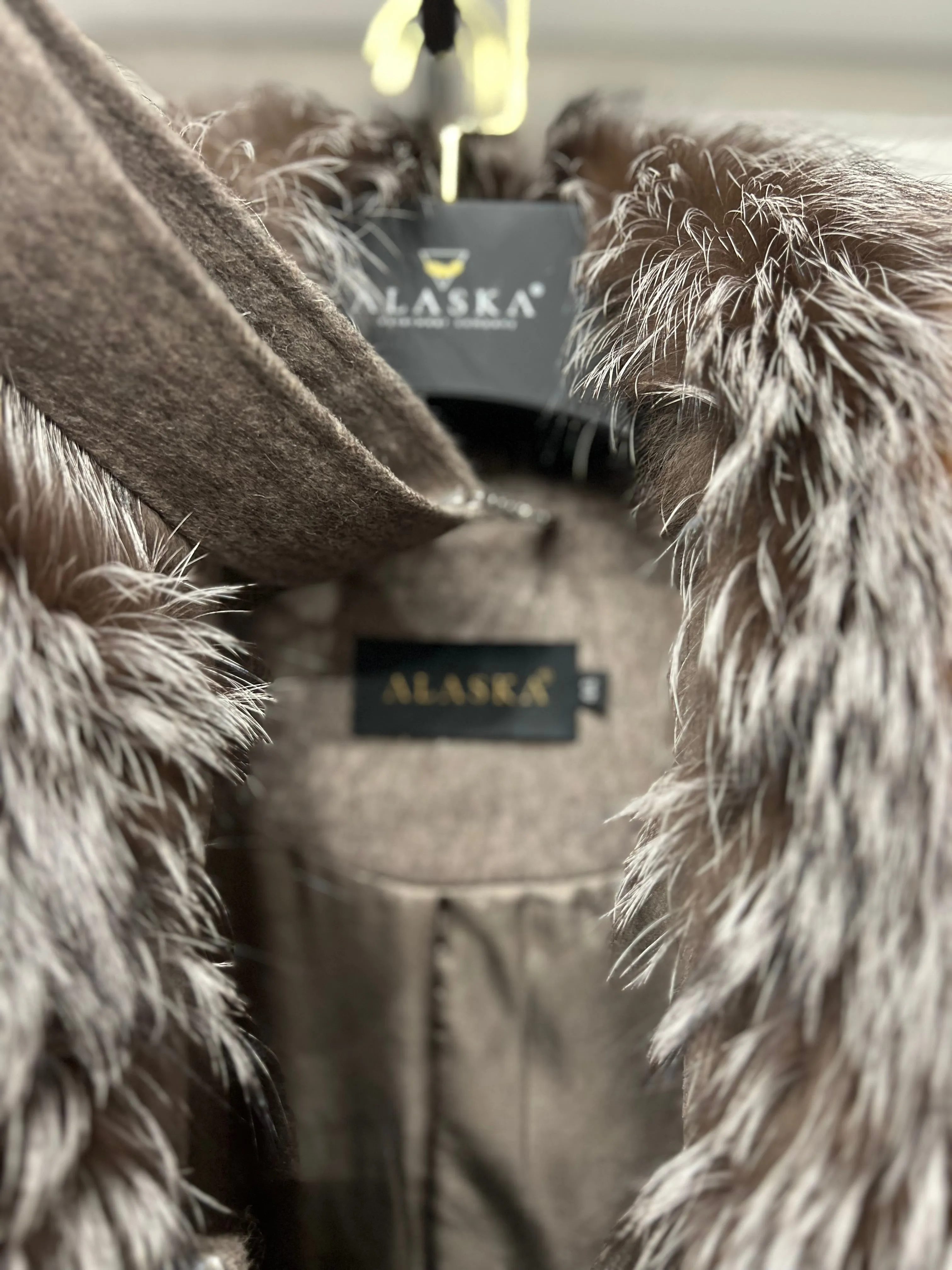 Genuine Silver Fox Pure Wool Coat