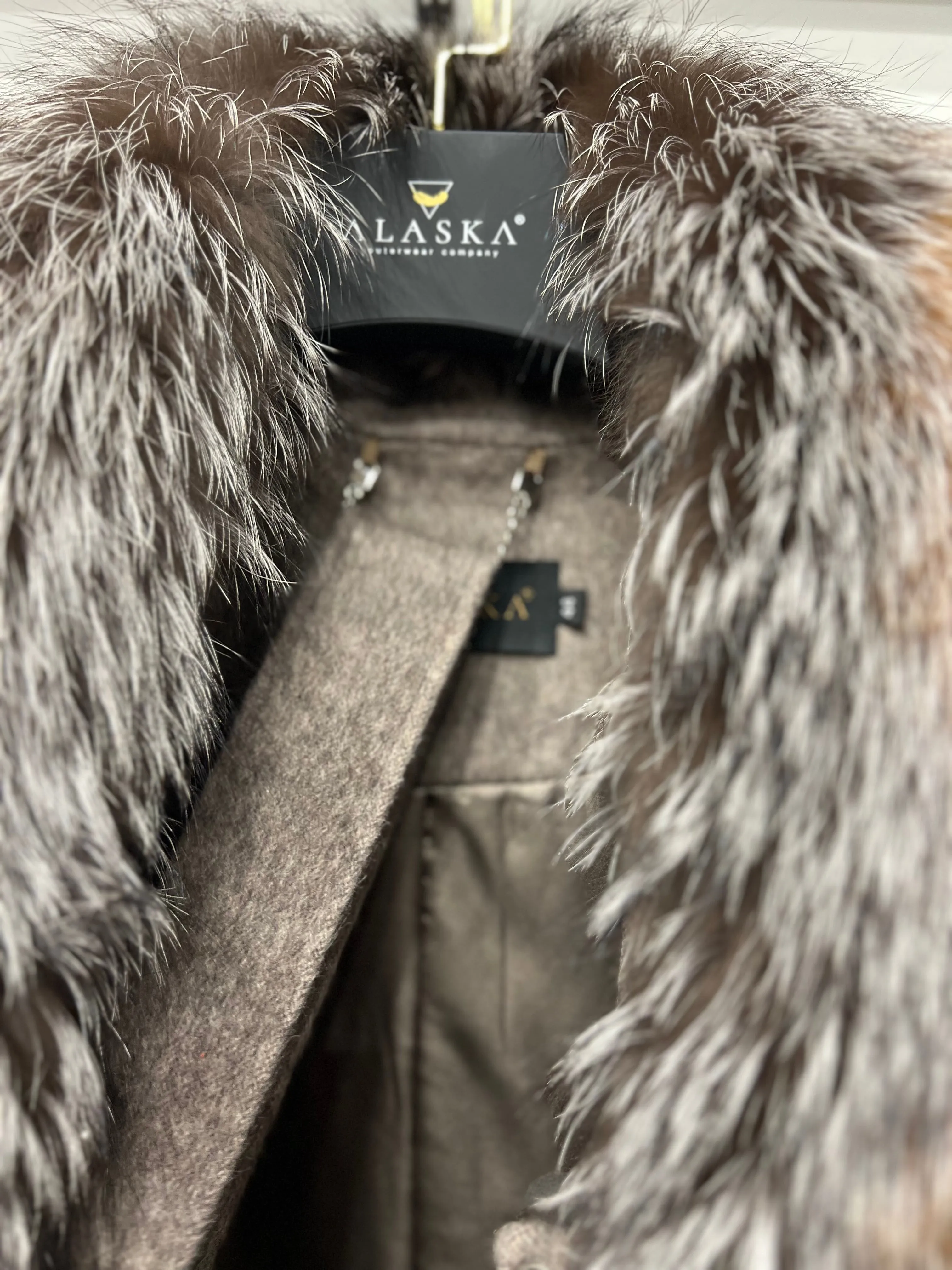 Genuine Silver Fox Pure Wool Coat