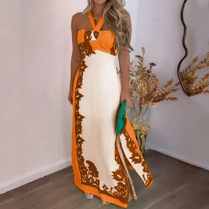 Green Halter Maxi Dress