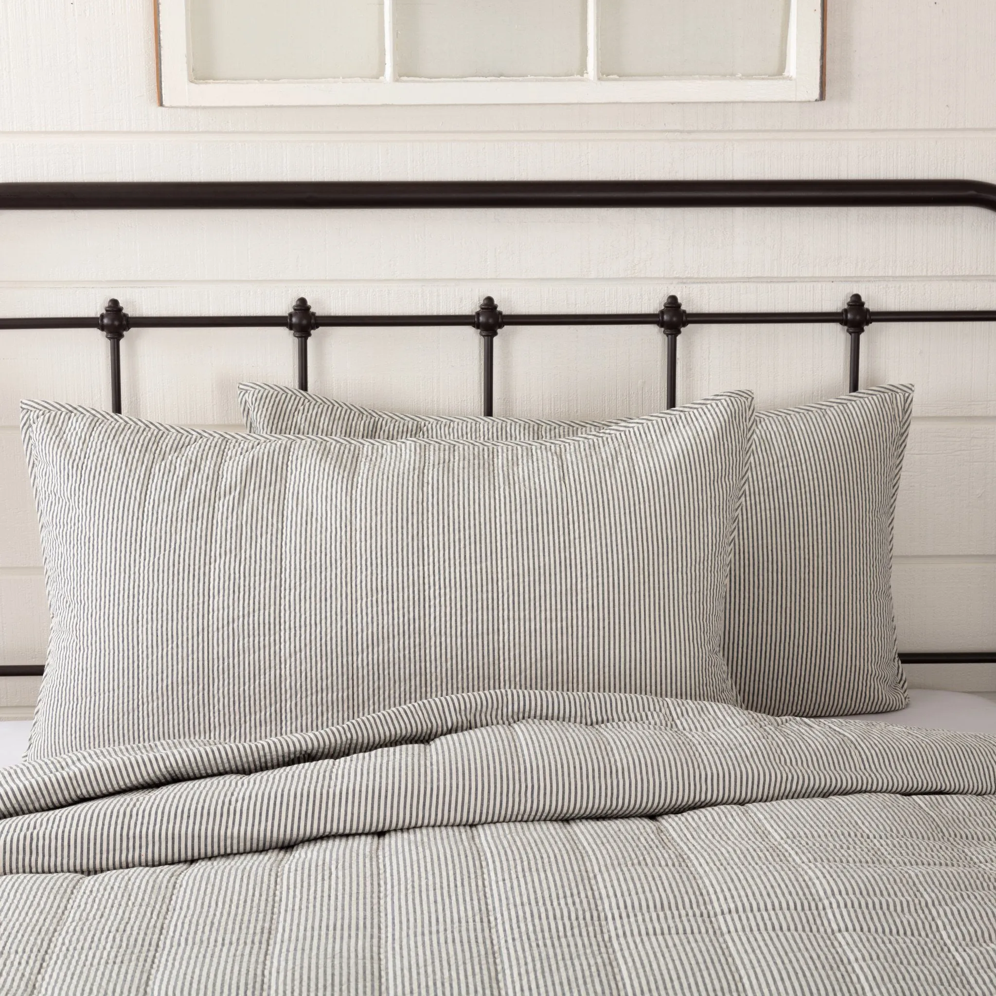 Hatteras Blue Seersucker King Sham 21x37"