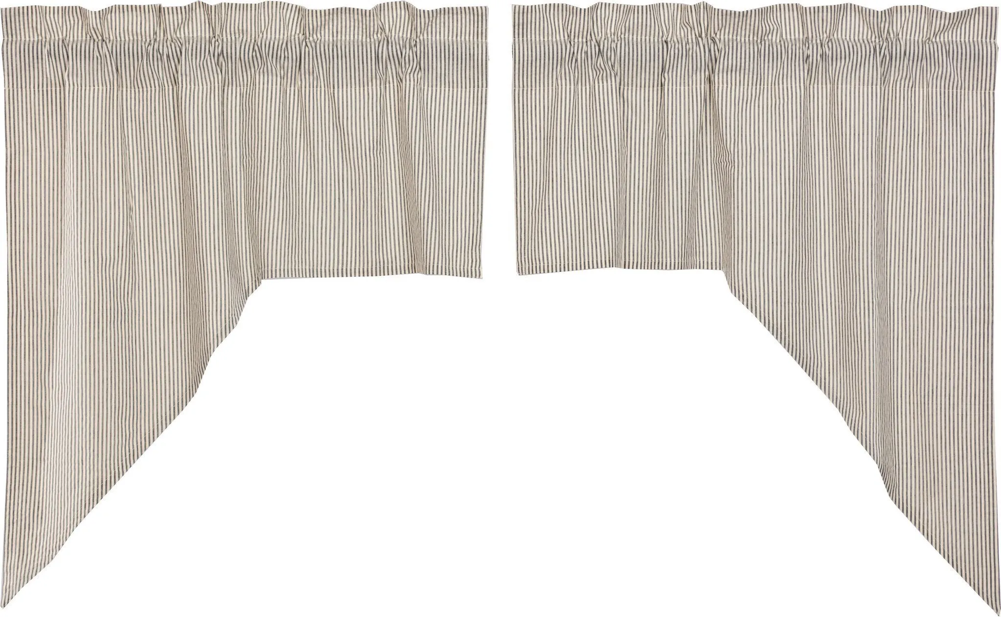 Hatteras Blue Seersucker Lined Swag Curtains