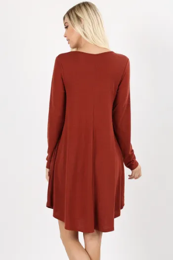 Jocelyn Hem Dress - Cabernet