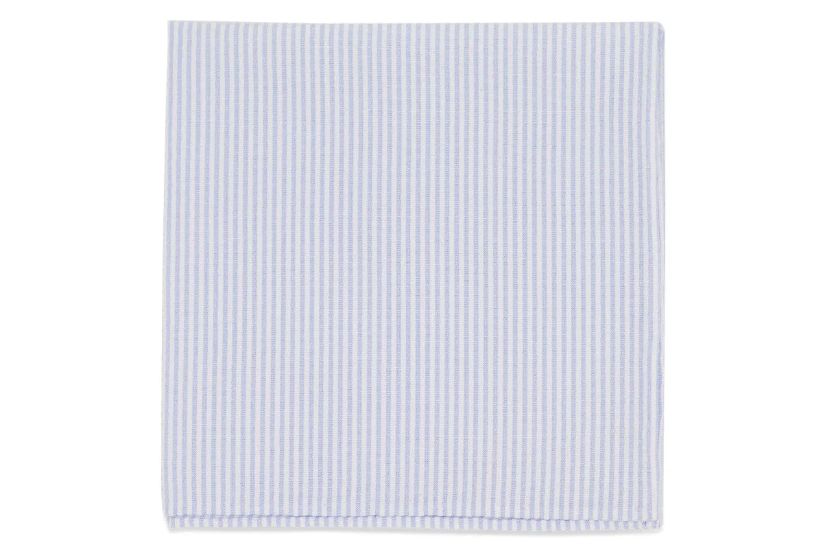 Light Blue Seersucker Pocket Square