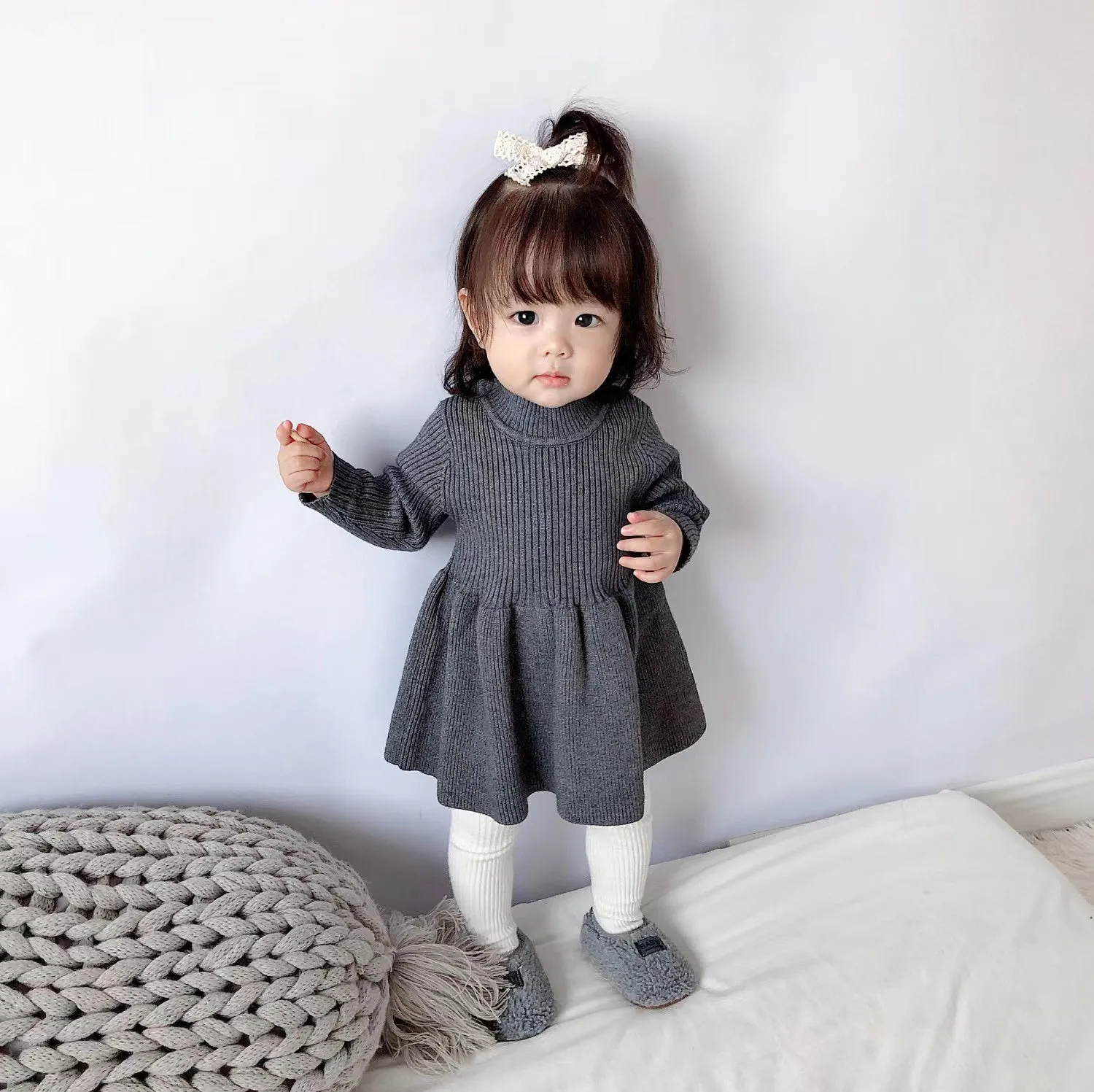 Lulu Ruffled Knit Sweater Dress