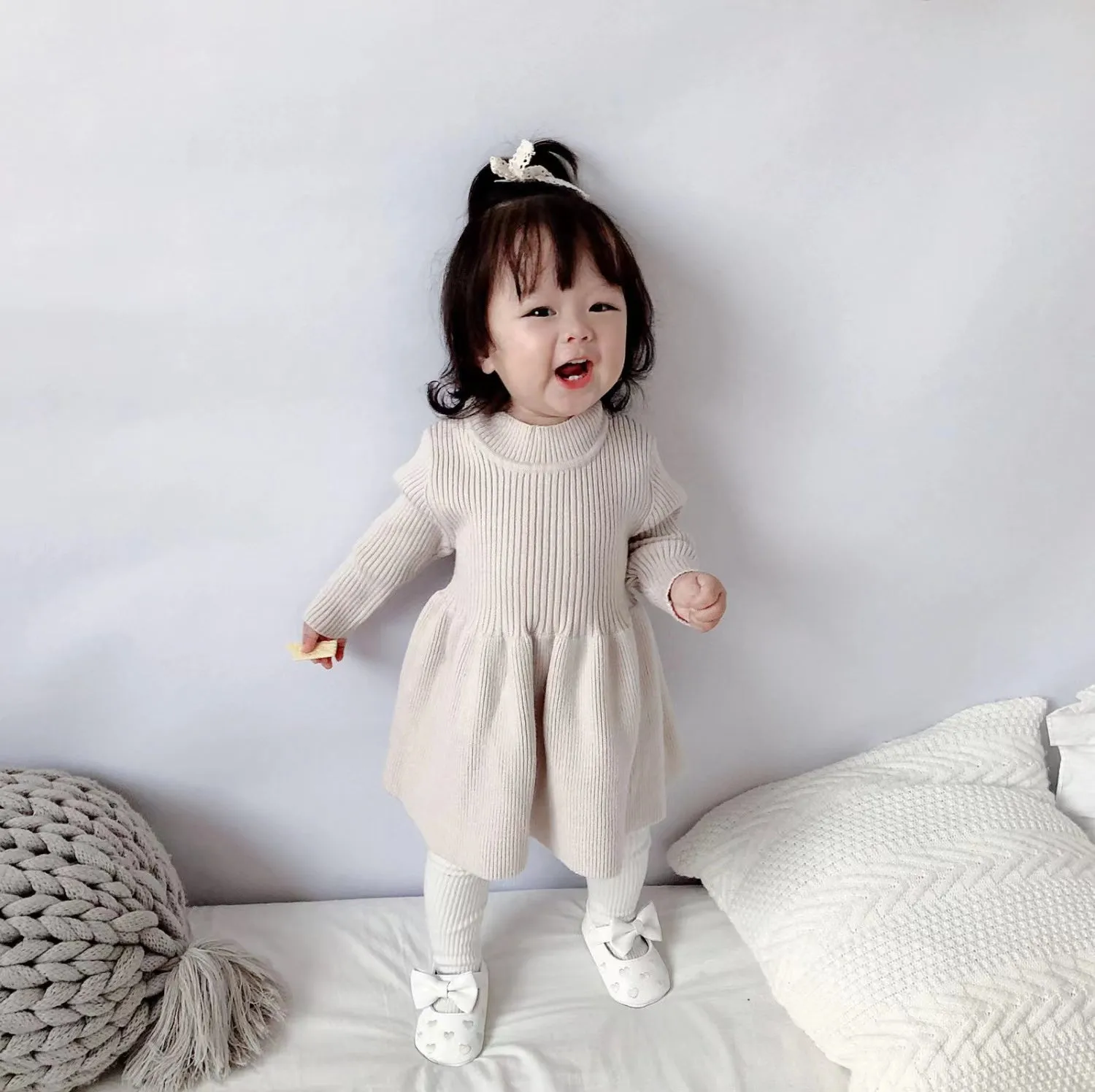 Lulu Ruffled Knit Sweater Dress