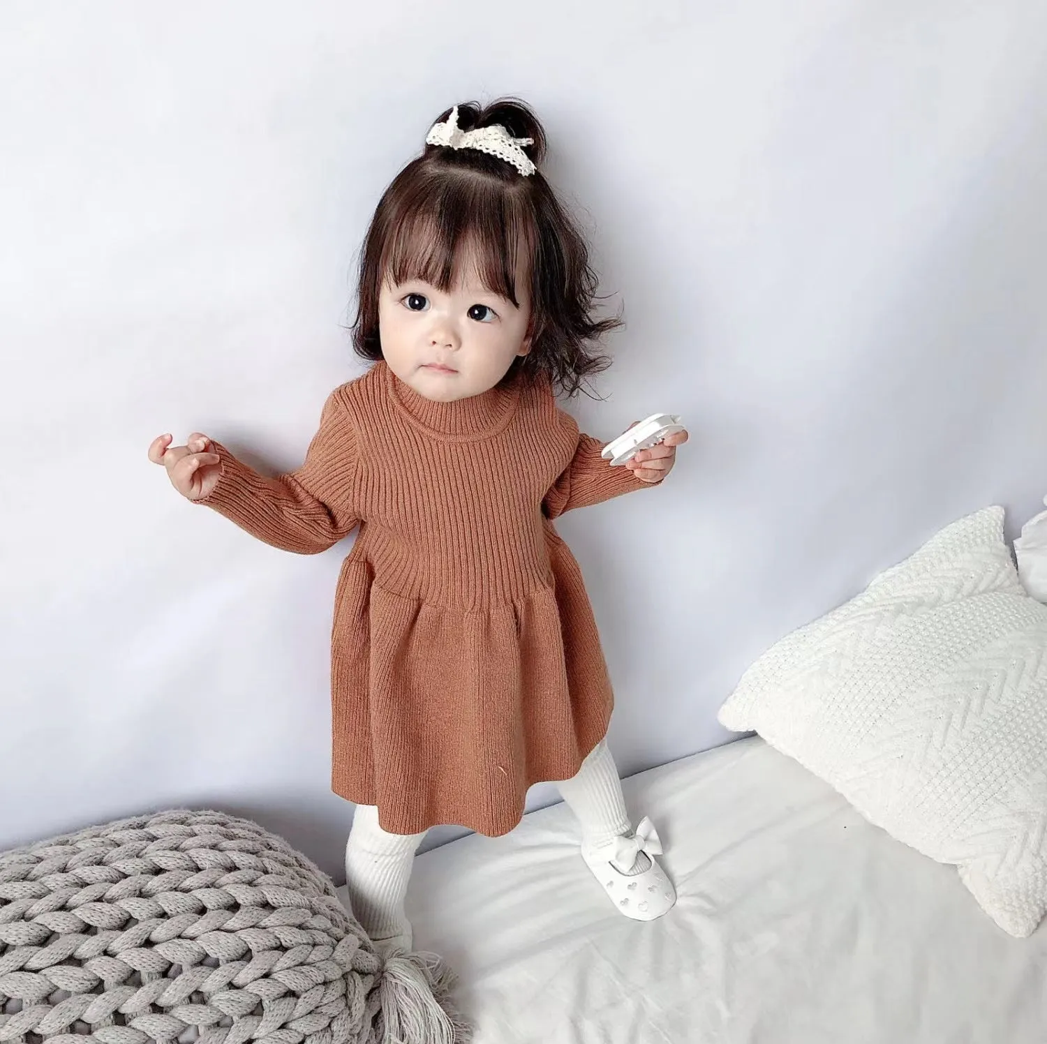 Lulu Ruffled Knit Sweater Dress
