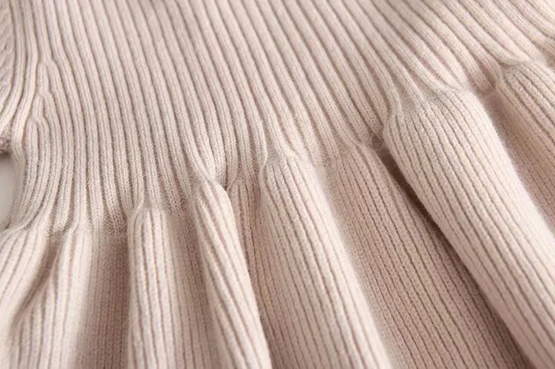 Lulu Ruffled Knit Sweater Dress
