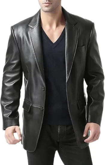 Men's Richard Classic Lambskin Leather Blazer Coat Jacket
