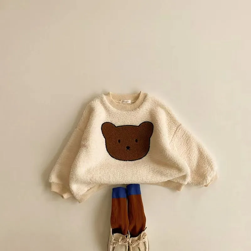 Patch Bear Plush Baby Sweatshirt