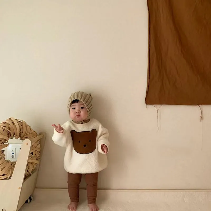 Patch Bear Plush Baby Sweatshirt