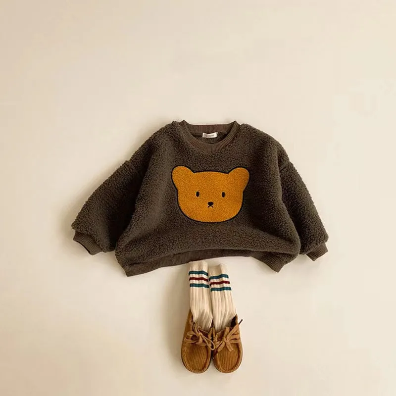 Patch Bear Plush Baby Sweatshirt