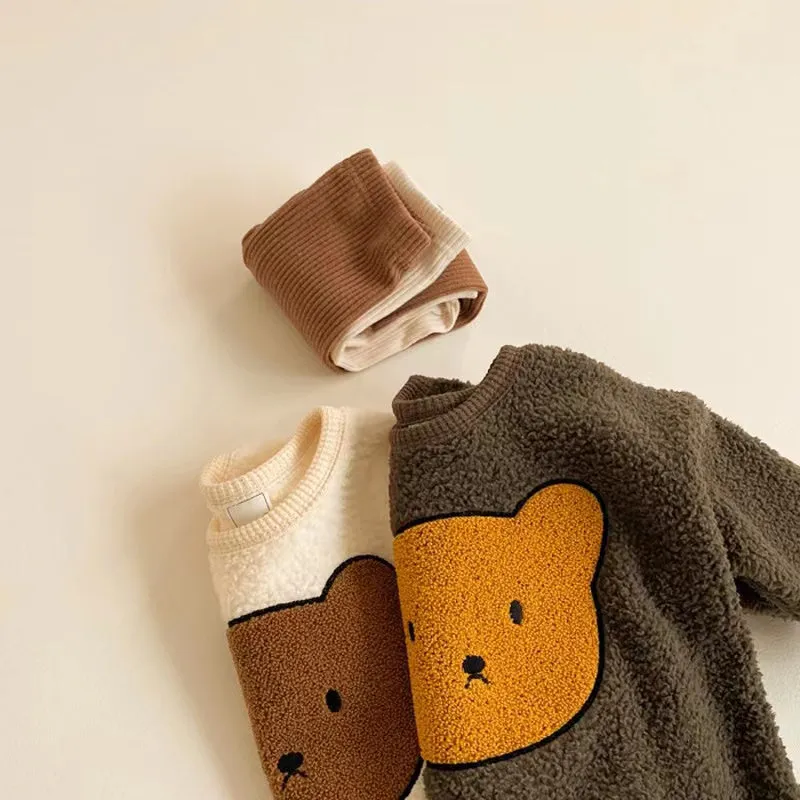 Patch Bear Plush Baby Sweatshirt
