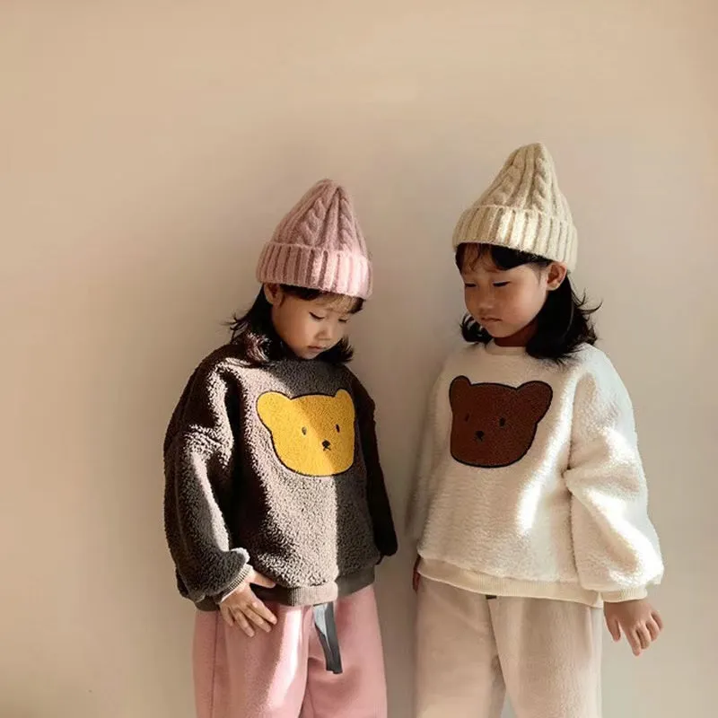 Patch Bear Plush Baby Sweatshirt
