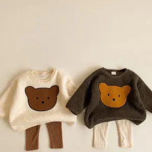Patch Bear Plush Baby Sweatshirt