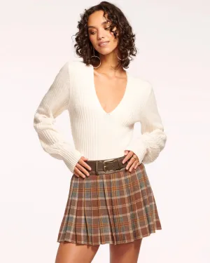 Ramy Brook Derrick Pleated Belted Mini Skirt