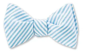 Seersucker Bowtie, Blue & White