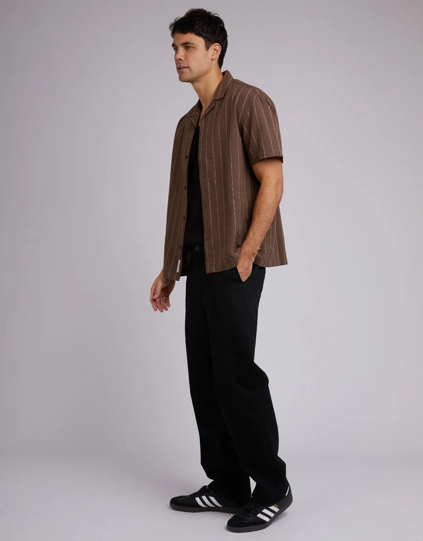 Seersucker Shirt Chocolate Stripe