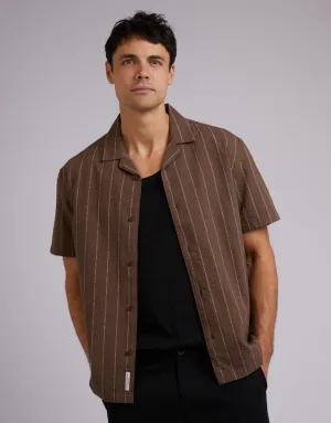 Seersucker Shirt Chocolate Stripe