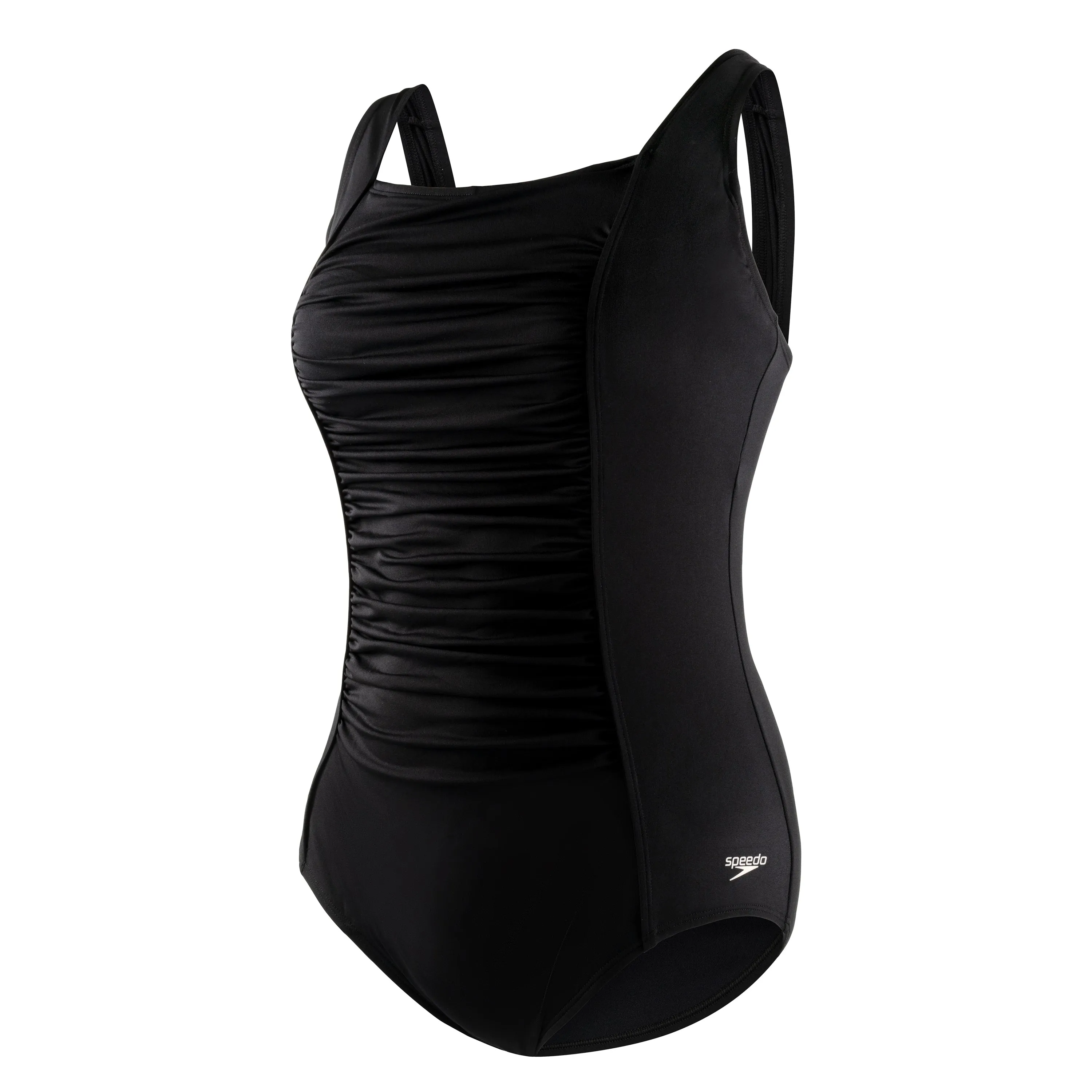 Speedo Plus Solid Shirred Tank - Black
