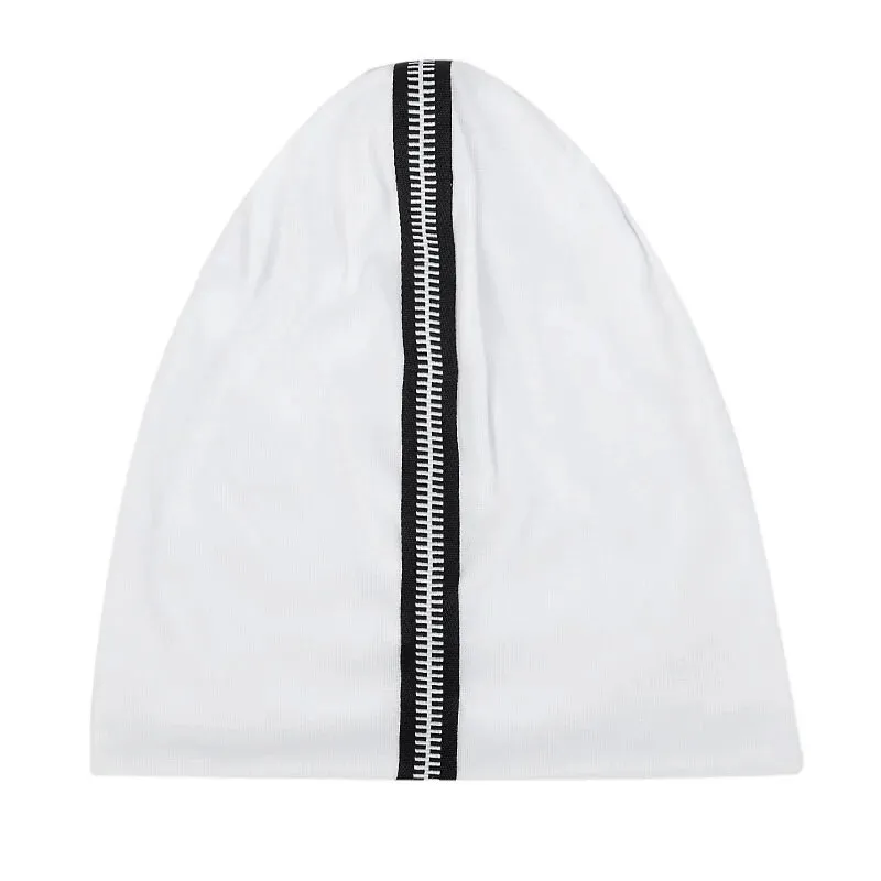 Stylish Cotton Soft Beanie with Decorative Zipper - SF1718
