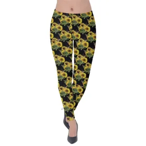 Sunflowers Velvet Leggings