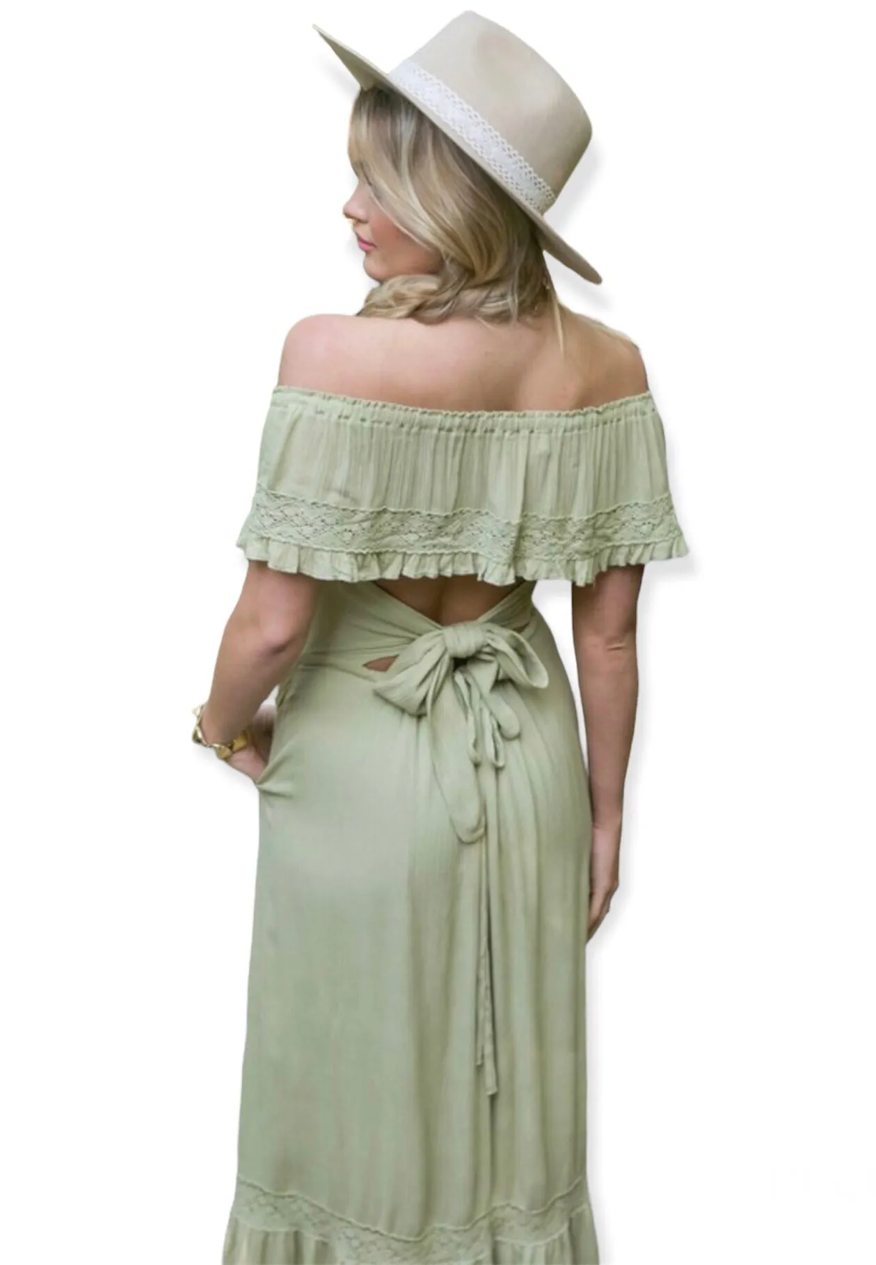 The Sienna Maxi Dress- Light Olive