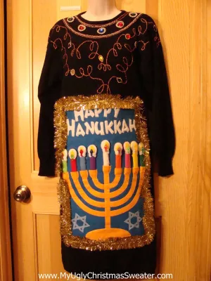 Ugly Christmas Sweater Party 80s Tacky Hanukkah Dress