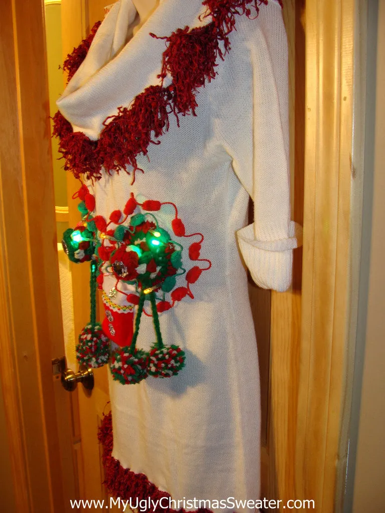 Ugly Christmas Sweater Party Tacky Dress Naughty Dangling 3D Decorations with Lights (d66)