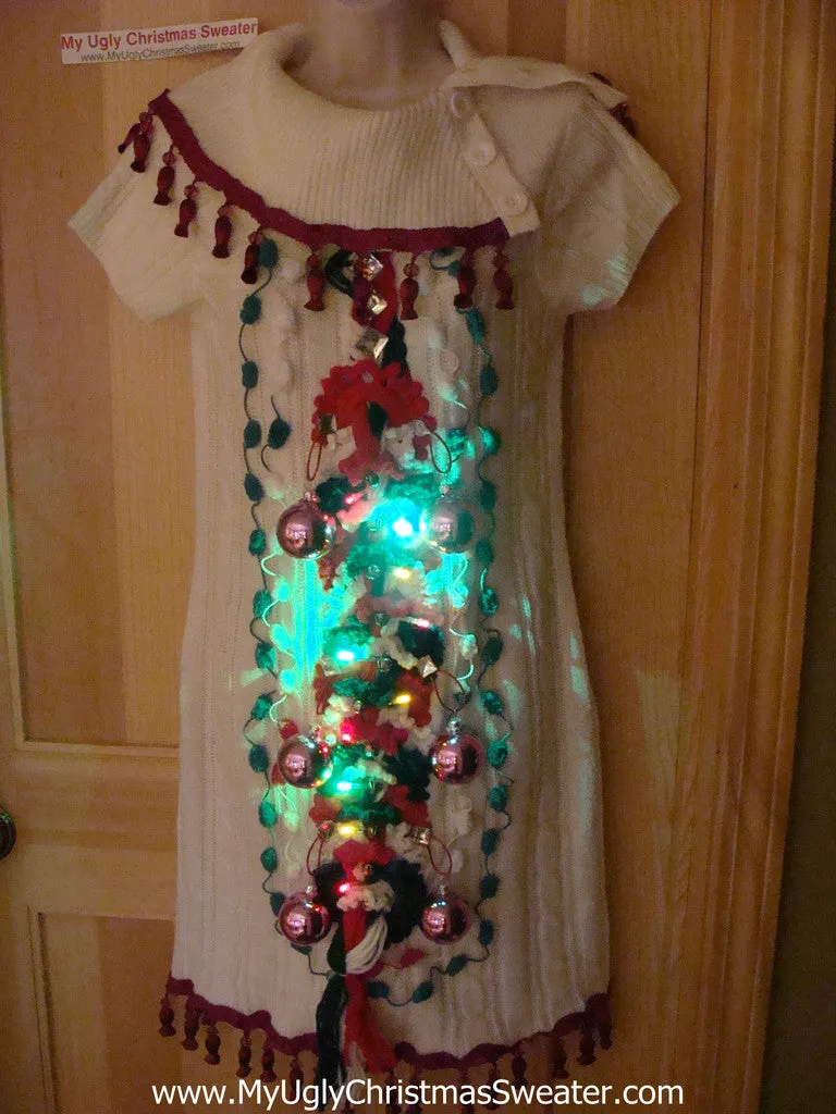 Ugly Christmas Sweater Party Tacky Dress with Lights (d69)