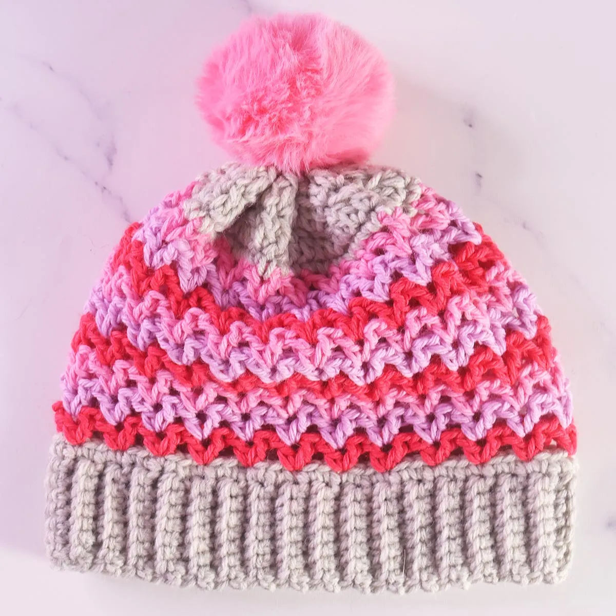 V-Stitch Beanie Crochet Pattern