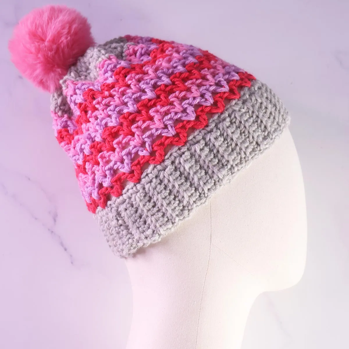 V-Stitch Beanie Crochet Pattern