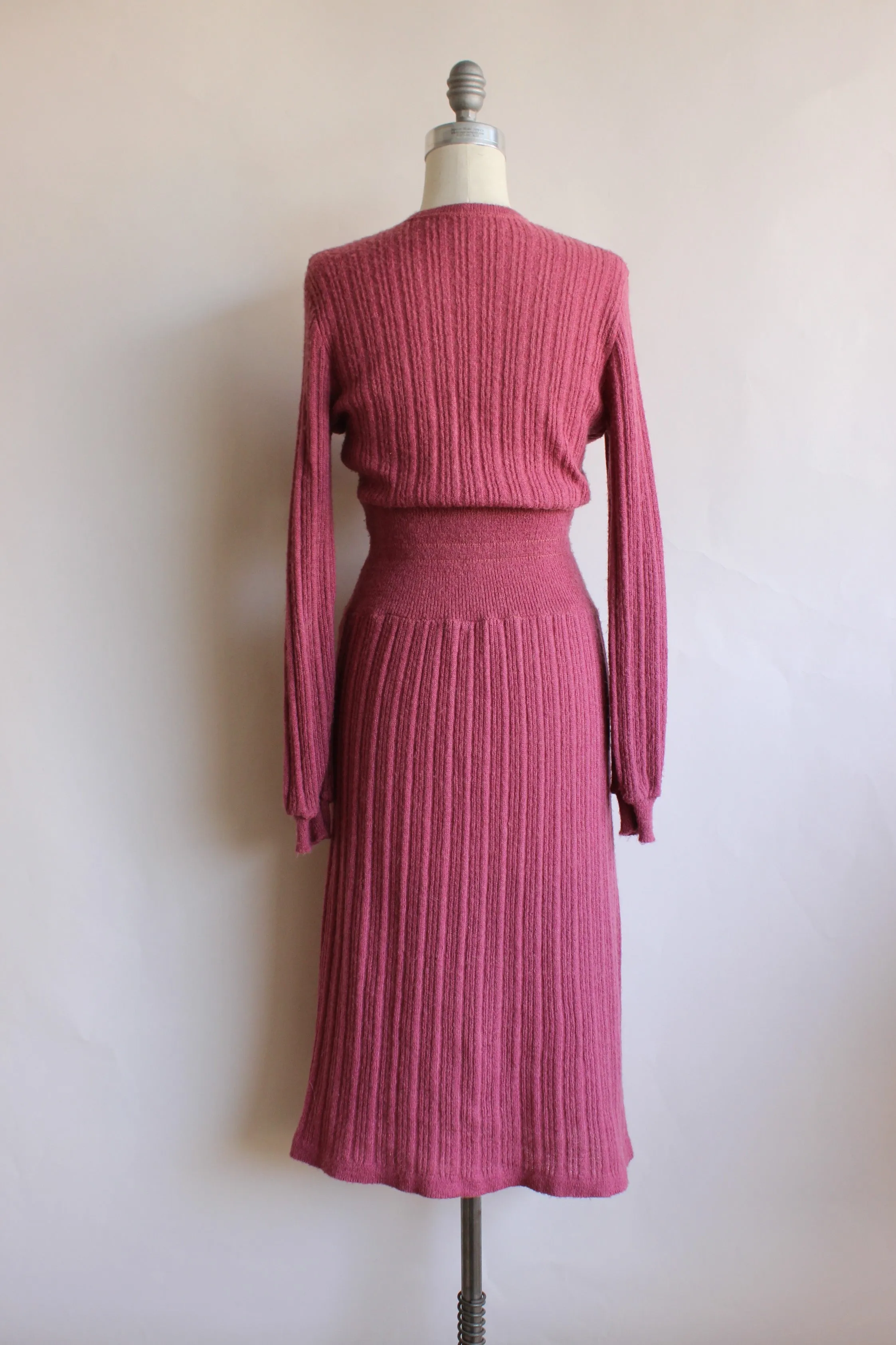 Vintage 1970s Mauve Knitt Dress