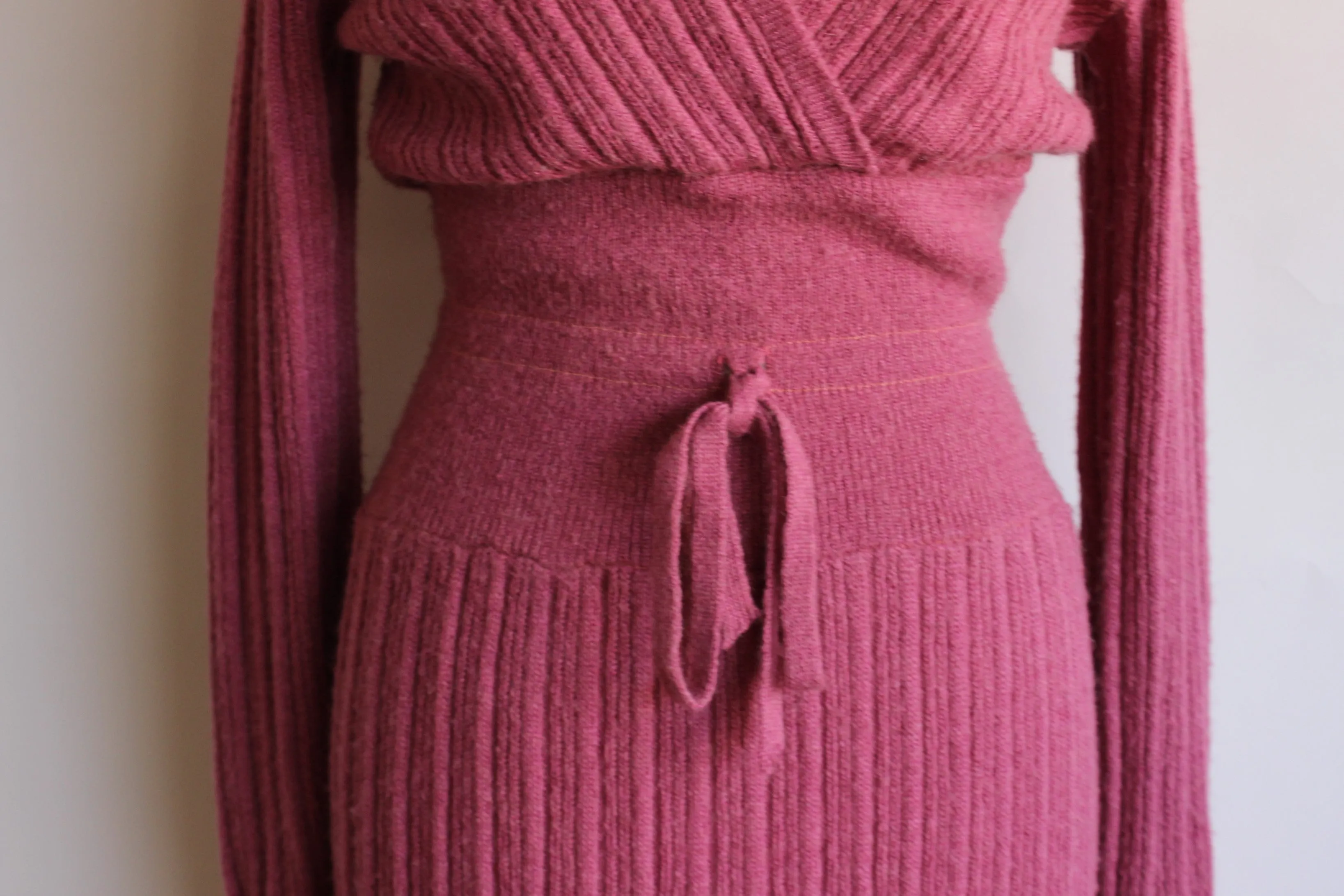 Vintage 1970s Mauve Knitt Dress